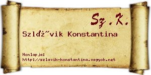 Szlávik Konstantina névjegykártya